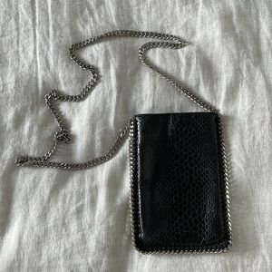 Small cross body bag black croc